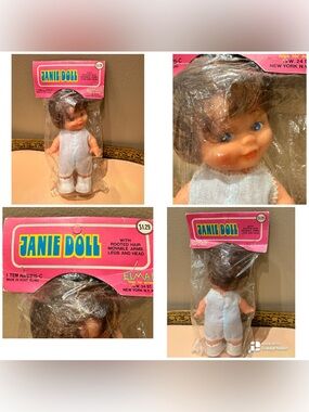 Vintage Elmar Janie Doll 1960s 1970s MOC NOS Sealed Dime Store Toy Hong Kong
